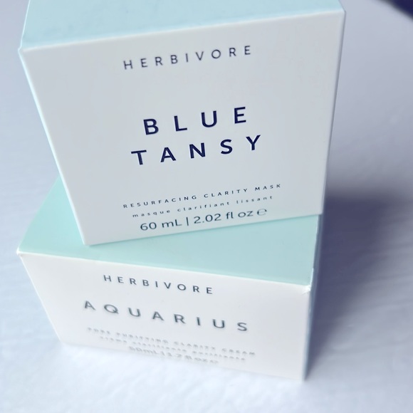 Herbivore Blue Tansy Mask & Aquarius Pore Purifying Pore Clarity Cream S… - Picture 2 of 3
